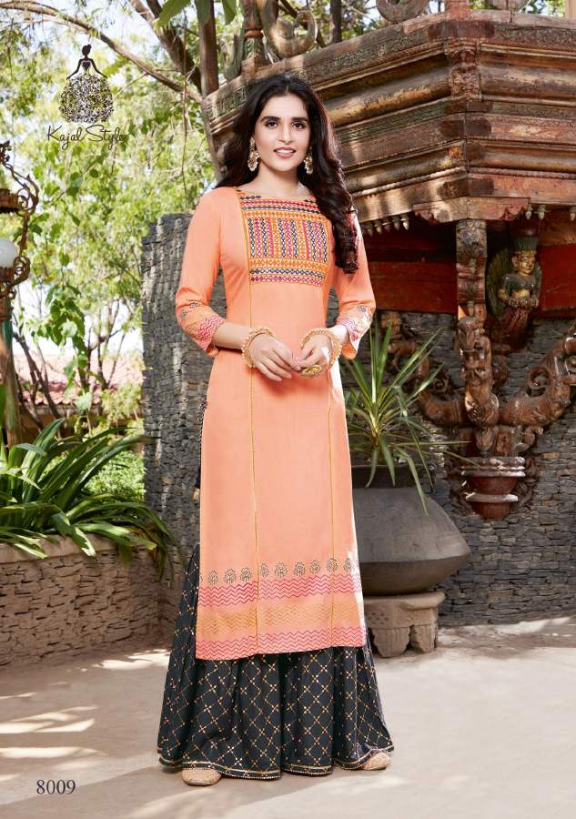 Fashion Label 8 Fancy Ethnic Wear Rayon Embroidery Work Kurti With Bottom Collection